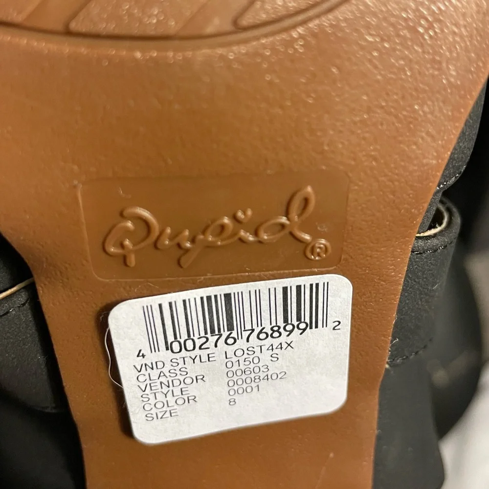 QUPID Black Strappy Sandals W 8 - Picture 10 of 10